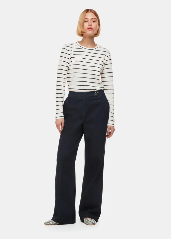 Whistles Tops Ivory Stripe Crew Neck Pocket Top 8211 Women