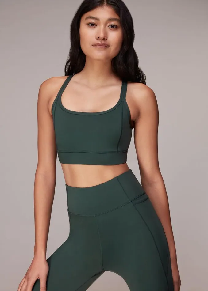 Whistles Tops Khaki Cross Back Sports Bra 8211 Women