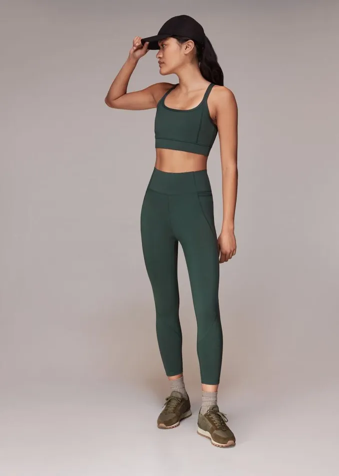 Whistles Tops Khaki Cross Back Sports Bra 8211 Women