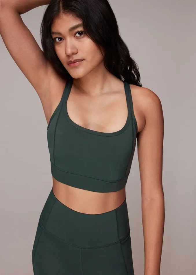 Whistles Tops Khaki Cross Back Sports Bra 8211 Women