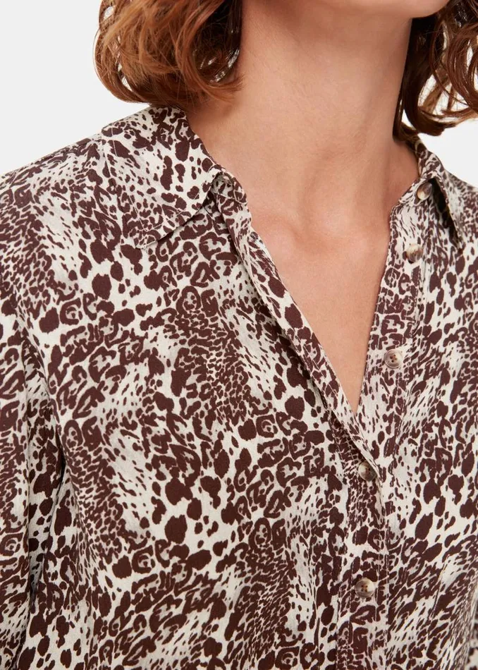 Whistles Tops Micro Leopard Print Shirt 8211 Women