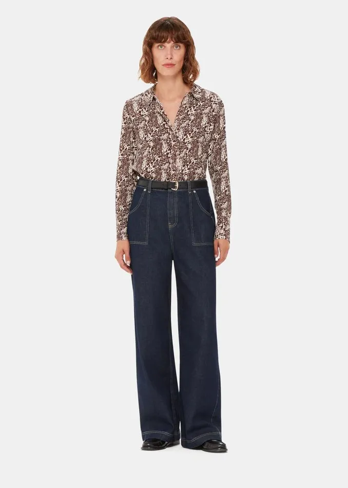 Whistles Tops Micro Leopard Print Shirt 8211 Women
