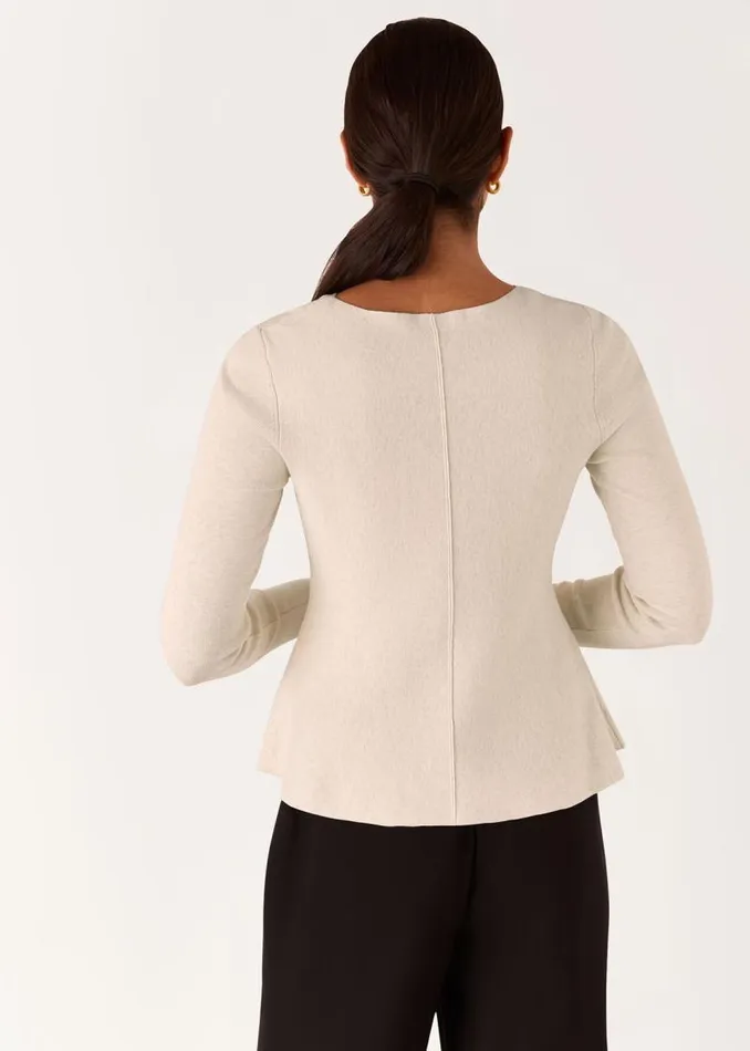 Whistles Tops Neutral Peplum Detail Knit 8211 Women