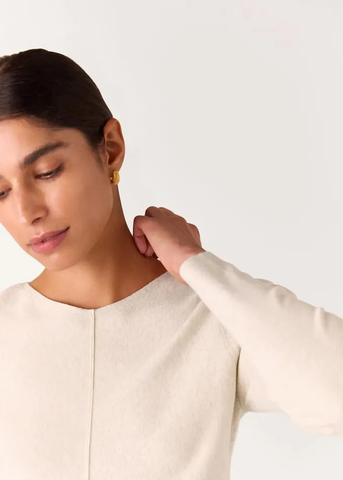 Whistles Tops Neutral Peplum Detail Knit 8211 Women