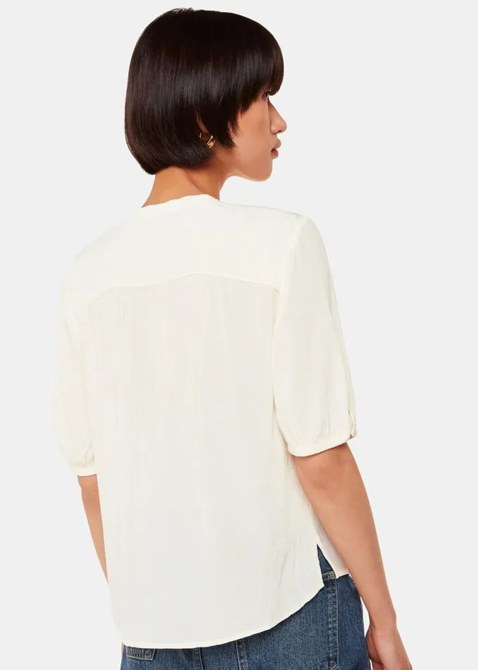 Whistles Tops White Jessie Tie Front Blouse 8211 Women