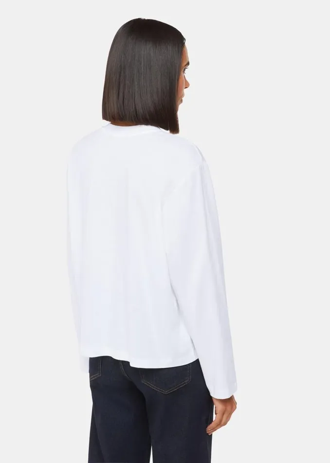 Whistles Tops White Relaxed Long Sleeve Tee 8211 Women