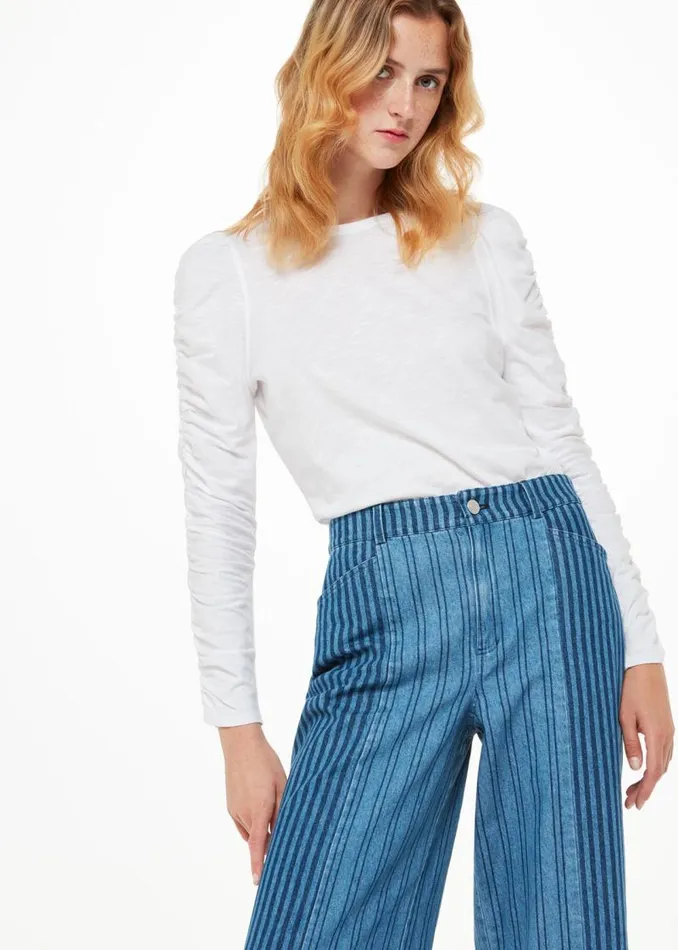 Whistles Tops White Ruched Sleeve Top 8211 Women