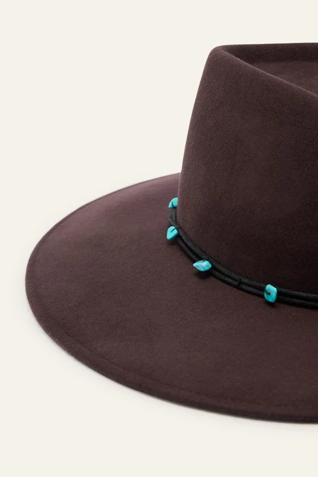 WideBrimmed Hat Huston Brown Women Baandsh Hats