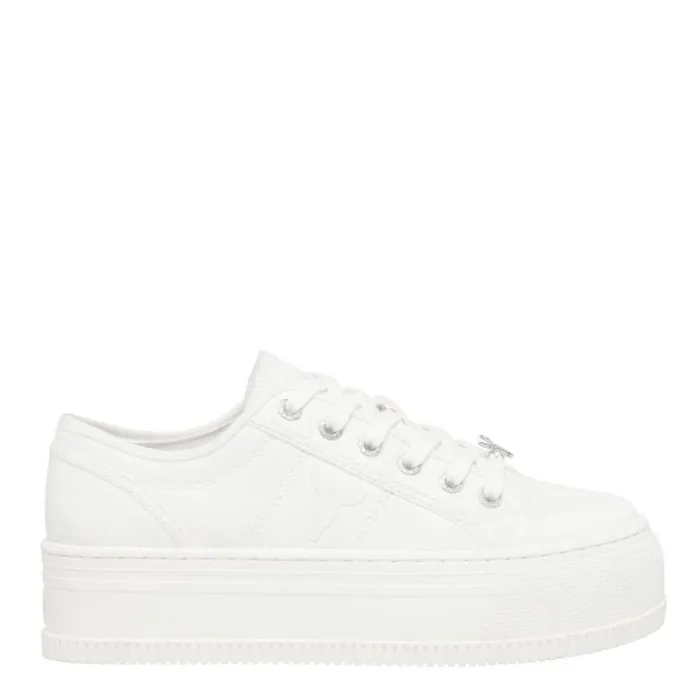 Windsor Smith Platform Sneakers Women DEALBREAKER WHITE CANVAS SNEAKERS