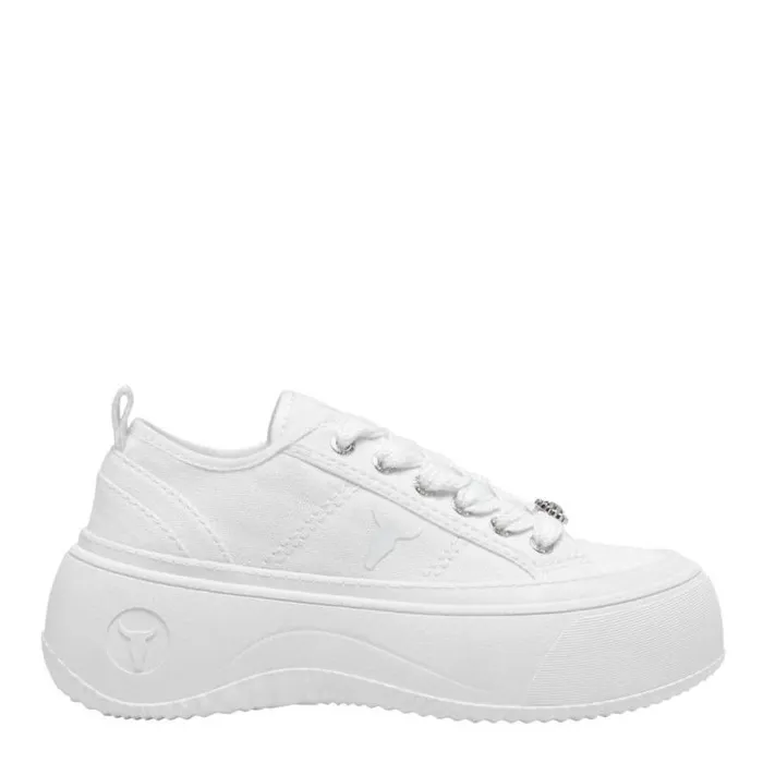 Windsor Smith Platform Sneakers Women INTENTIONS CANVAS WHITE SNEAKERS