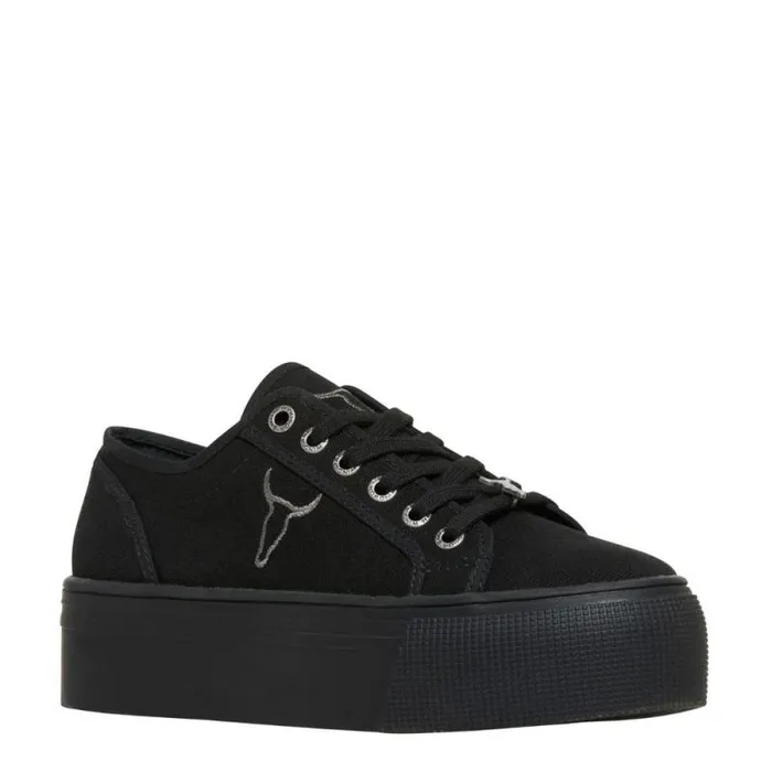 Windsor Smith Platform Sneakers Women RUBY BLACK CANVAS SNEAKERS
