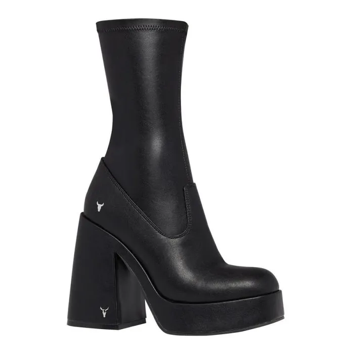 Windsor Smith Platforms Women HIDDEN BLACK STRETCH PLATFORM BOOTS Windsor Smith Platforms Women HIDDEN BLACK STRETCH PLATFORM BOOTS