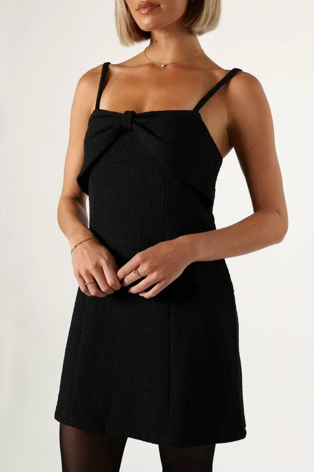 Winter Dresses Women Adley Mini Dress Black Petal and Pup