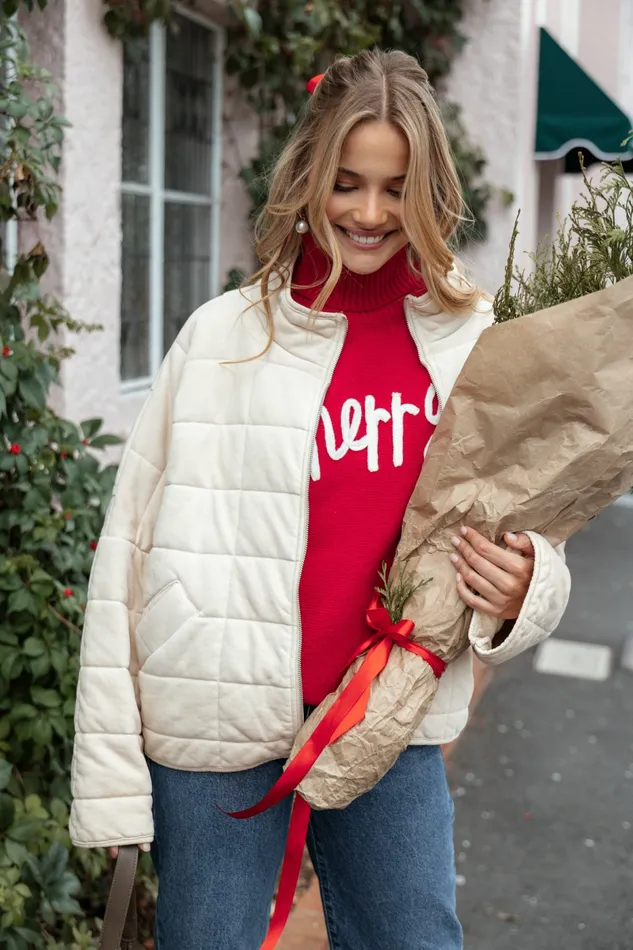 Women Alegra Quilted Jacket Cream Jackets and Coats Petal and Pup