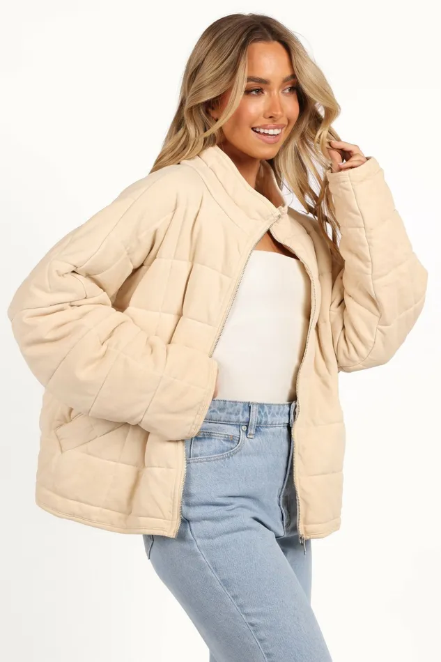 Women Alegra Quilted Jacket Cream Jackets and Coats Petal and Pup