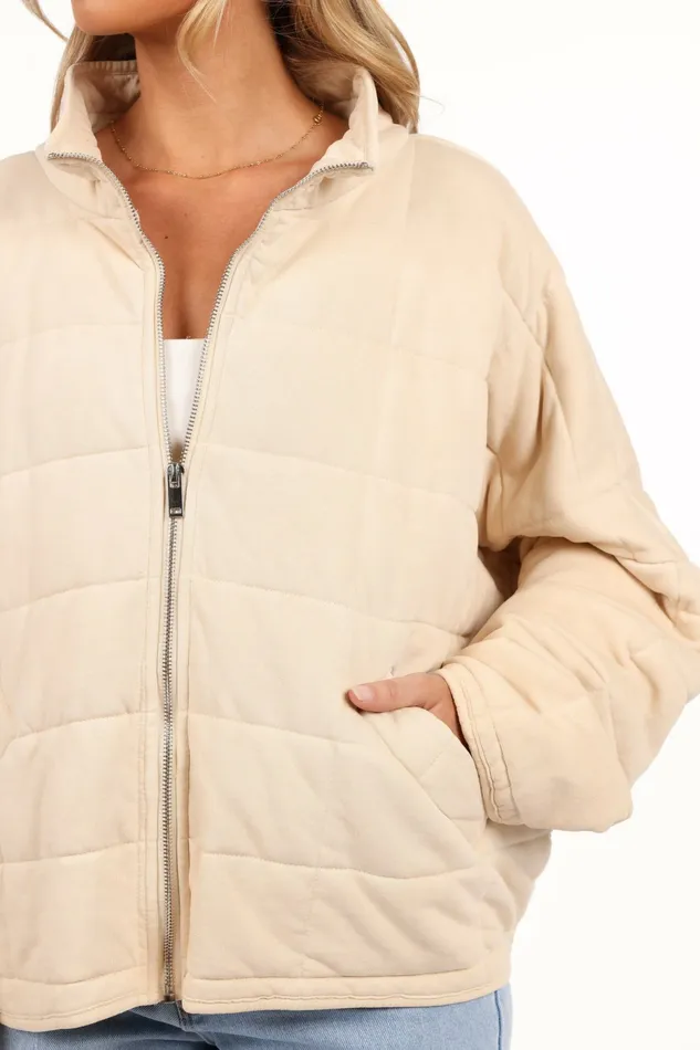 Women Alegra Quilted Jacket Cream Jackets and Coats Petal and Pup