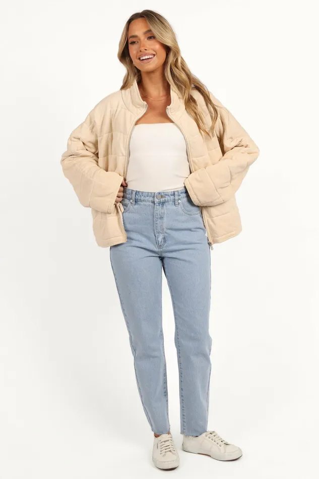 Women Alegra Quilted Jacket Cream Jackets and Coats Petal and Pup
