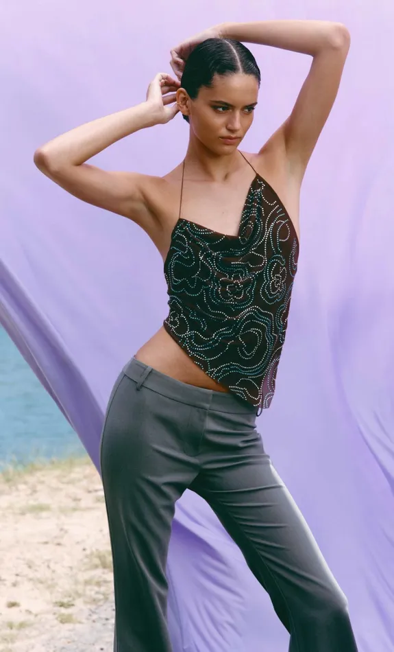 Women ALIZE ASYM HALTER TOP 8211 ESPRESSO Bec Bridge Sleeveless