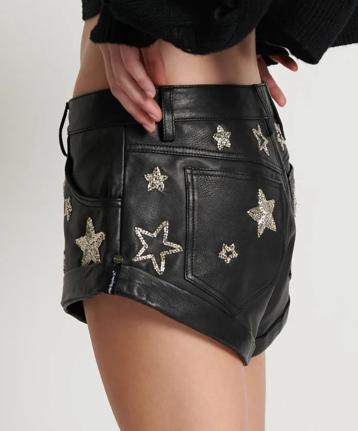 Women ALL STAR HAND EMBELLISHED LEATHER BANDIT One Teaspoon Bottoms