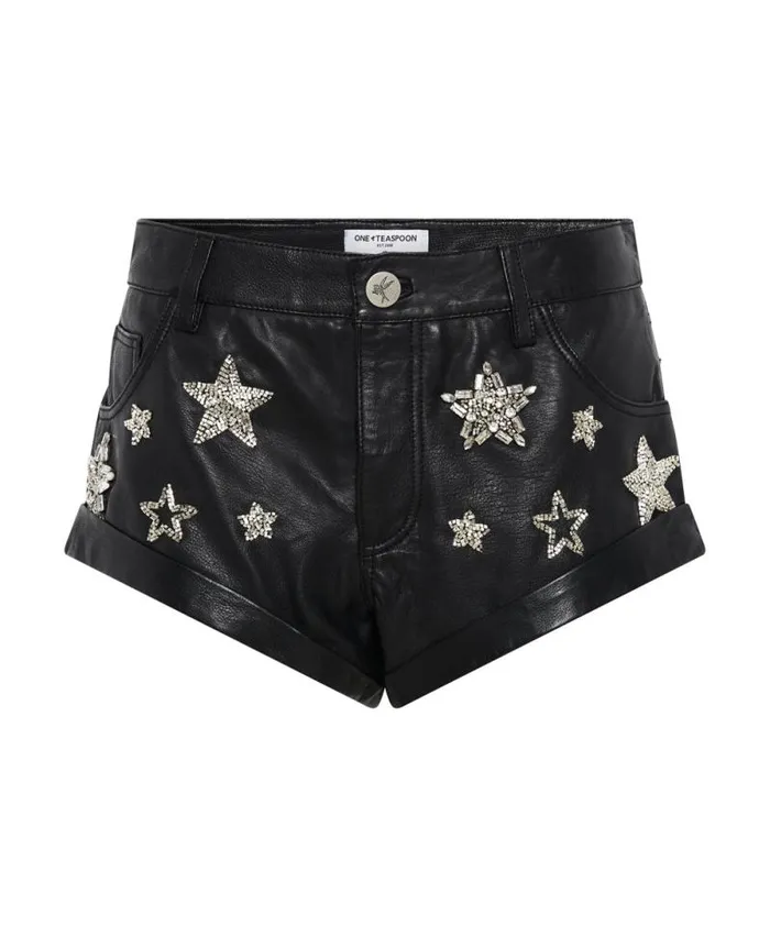 Women ALL STAR HAND EMBELLISHED LEATHER BANDIT One Teaspoon Bottoms