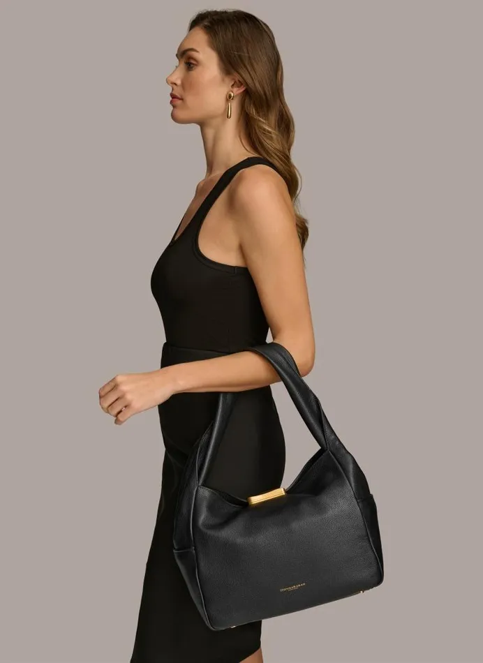 Women AMAGANSETT SHOULDER BAG Black Donna Karan New York Shoulder And Hobo Bags Women AMAGANSETT SHOULDER BAG Black Donna Karan New York Shoulder And Hobo Bags