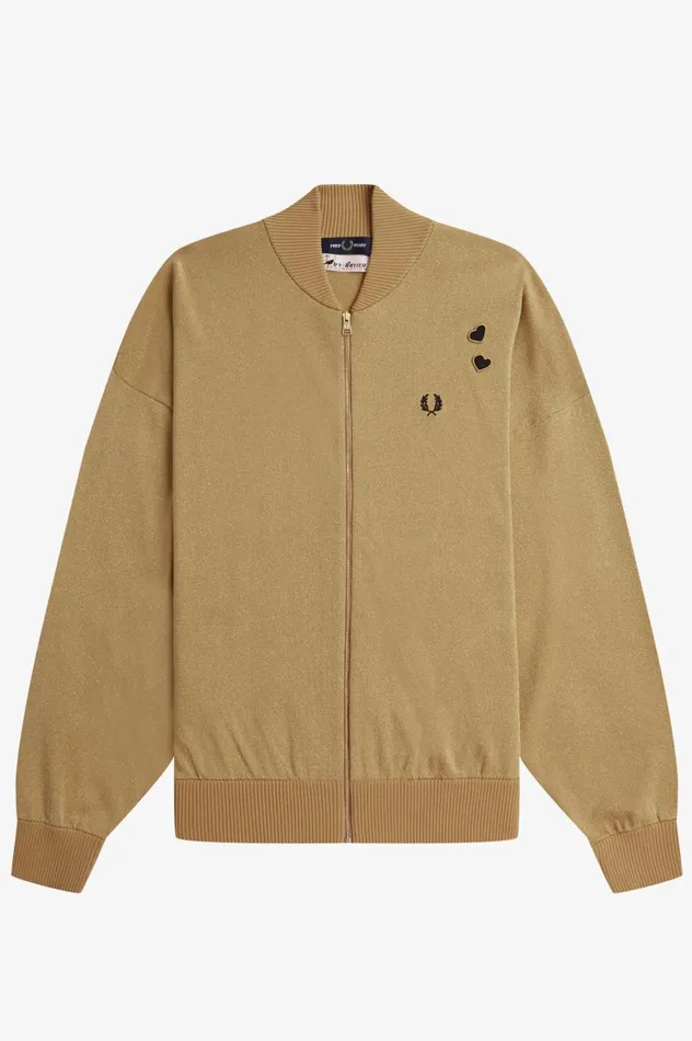 Women Amy Winehouse FoundationMetallic Knitted Bomber Jacket 1964 Gold Fred Perry Coats and Jackets Women Amy Winehouse FoundationMetallic Knitted Bomber Jacket 1964 Gold Fred Perry Coats and Jackets