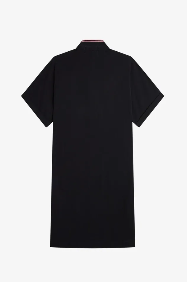 Women Amy Winehouse FoundationTipped Piqu Shirt Dress Black Fred Perry Dresses