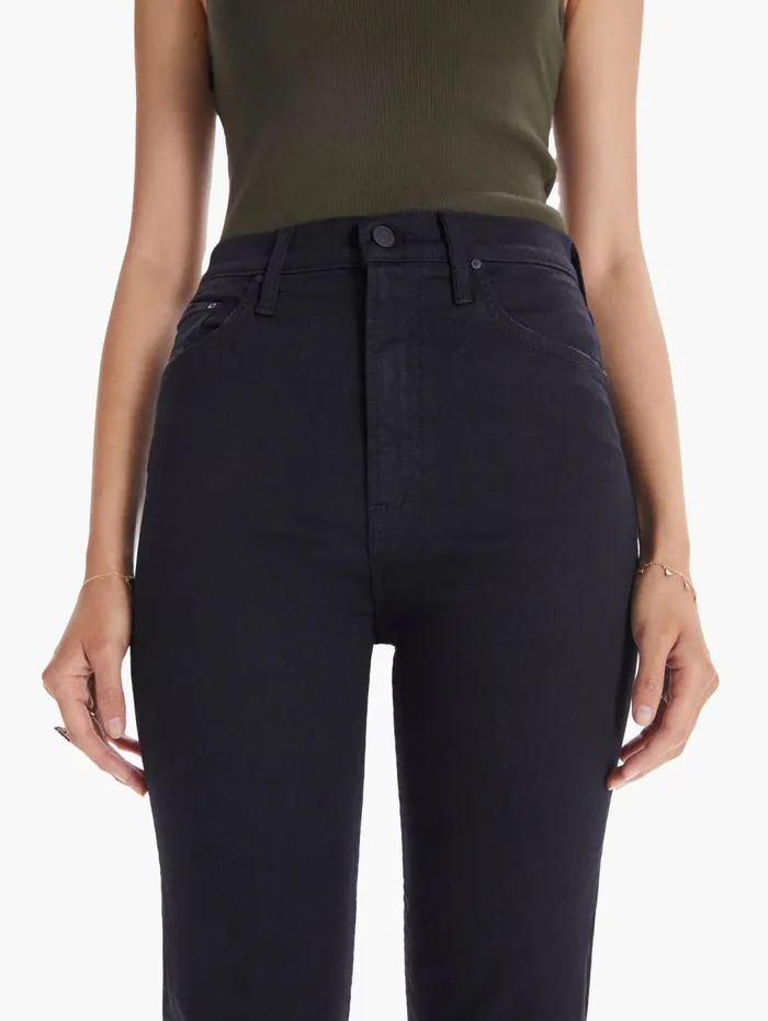Women Ankle Mother Denim High Waisted Rider Ankle Black