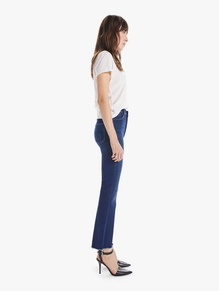Women Ankle Mother Denim The Hustler Ankle Fray Dark Blue