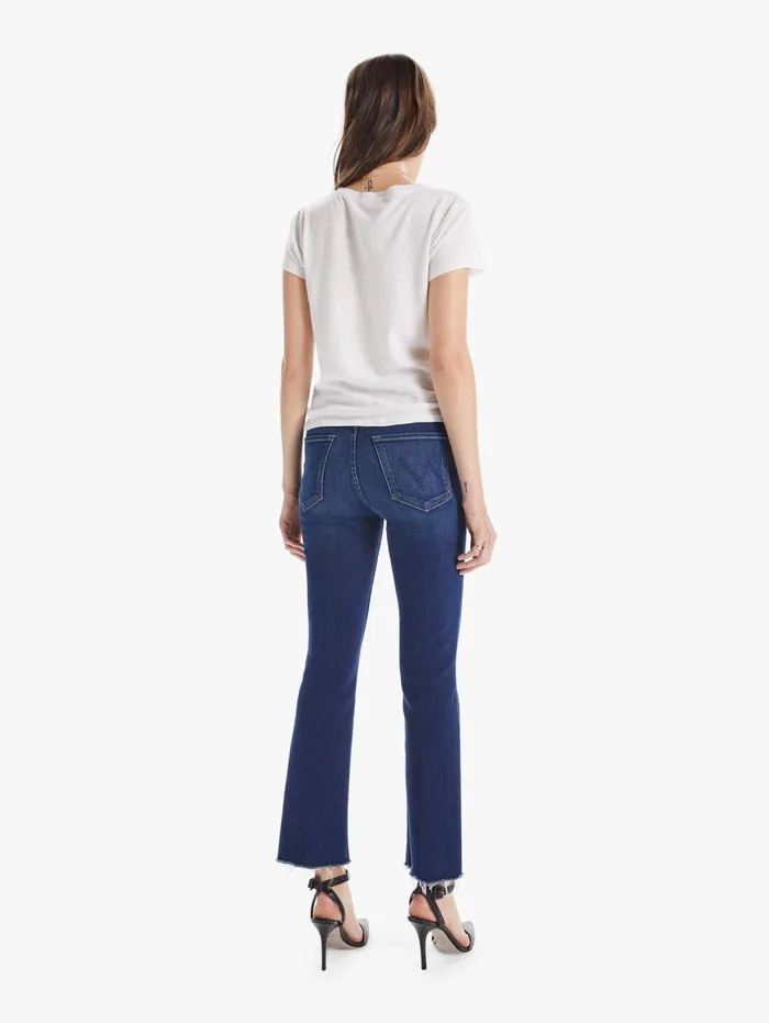Women Ankle Mother Denim The Hustler Ankle Fray Dark Blue