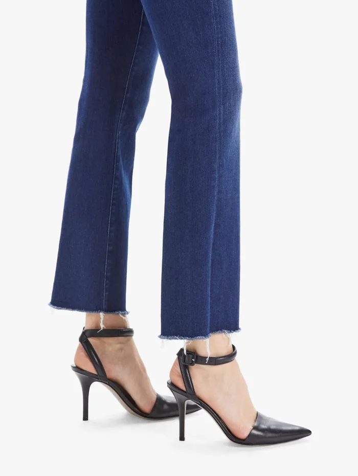 Women Ankle Mother Denim The Hustler Ankle Fray Dark Blue