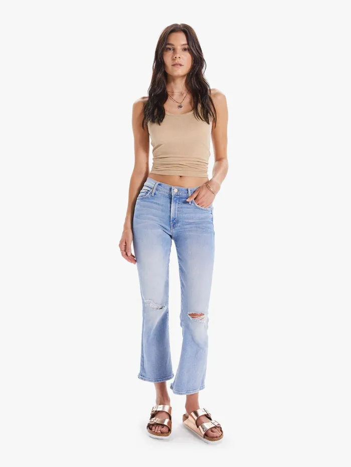 Women Ankle Mother Denim The Outsider Ankle Chew Medium Blue