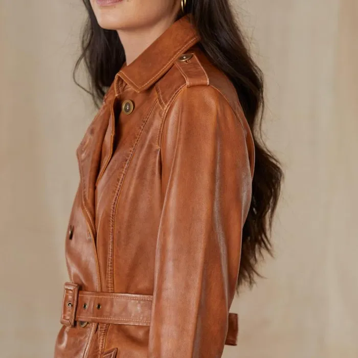 Women Araminta Leather Trench Coat Rust Sundance Catalog Jackets and Coats Women Araminta Leather Trench Coat Rust Sundance Catalog Jackets and Coats