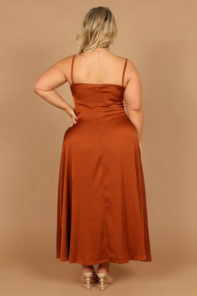 Women Ariel Dress Rust Satin Dresses Petal and Pup