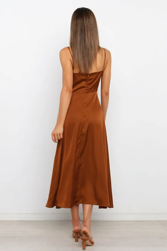 Women Ariel Dress Rust Satin Dresses Petal and Pup