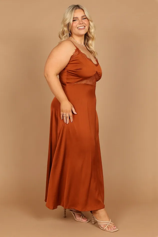 Women Ariel Dress Rust Satin Dresses Petal and Pup