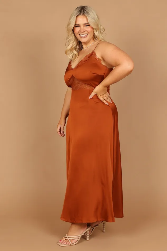Women Ariel Dress Rust Satin Dresses Petal and Pup