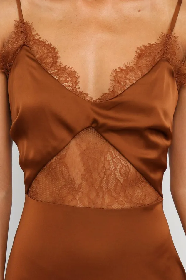 Women Ariel Dress Rust Satin Dresses Petal and Pup