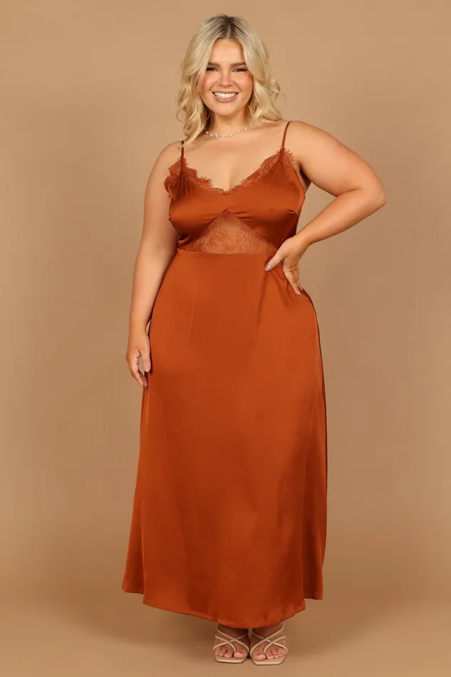 Women Ariel Dress Rust Satin Dresses Petal and Pup