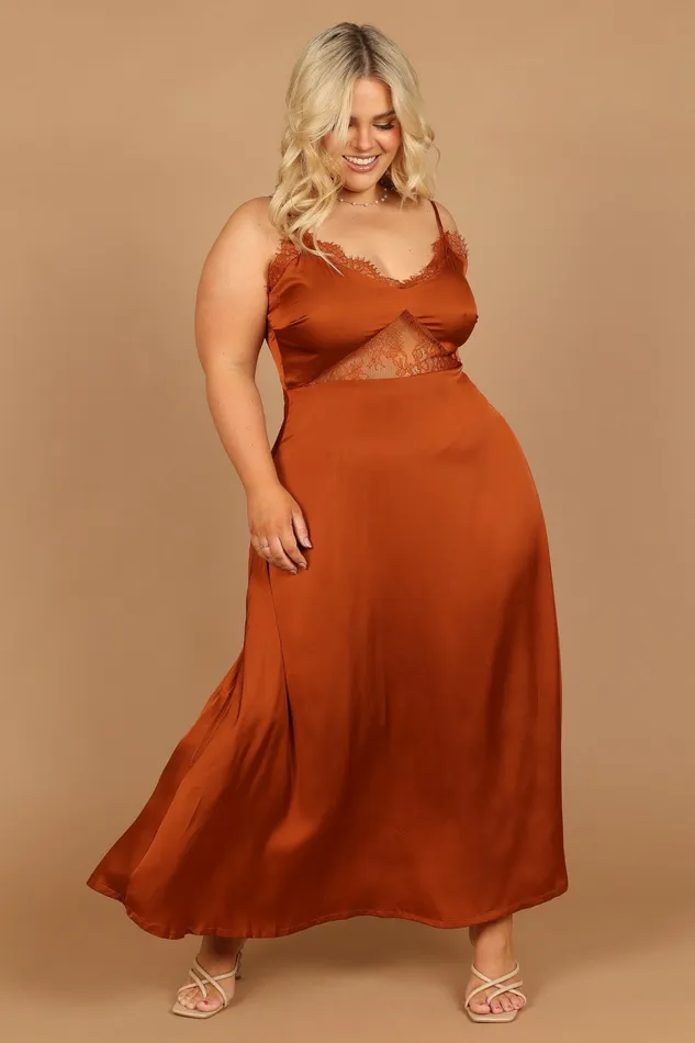 Women Ariel Dress Rust Satin Dresses Petal and Pup