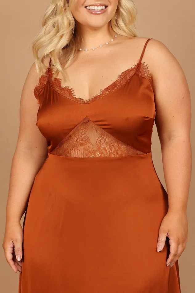 Women Ariel Dress Rust Satin Dresses Petal and Pup