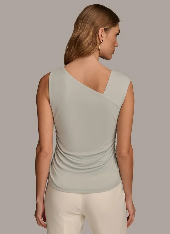 Women ASYMMETRICAL TOP WITH HARDWARE Blue Frost Donna Karan New York Sweaters And Tops Women ASYMMETRICAL TOP WITH HARDWARE Blue Frost Donna Karan New York Sweaters And Tops