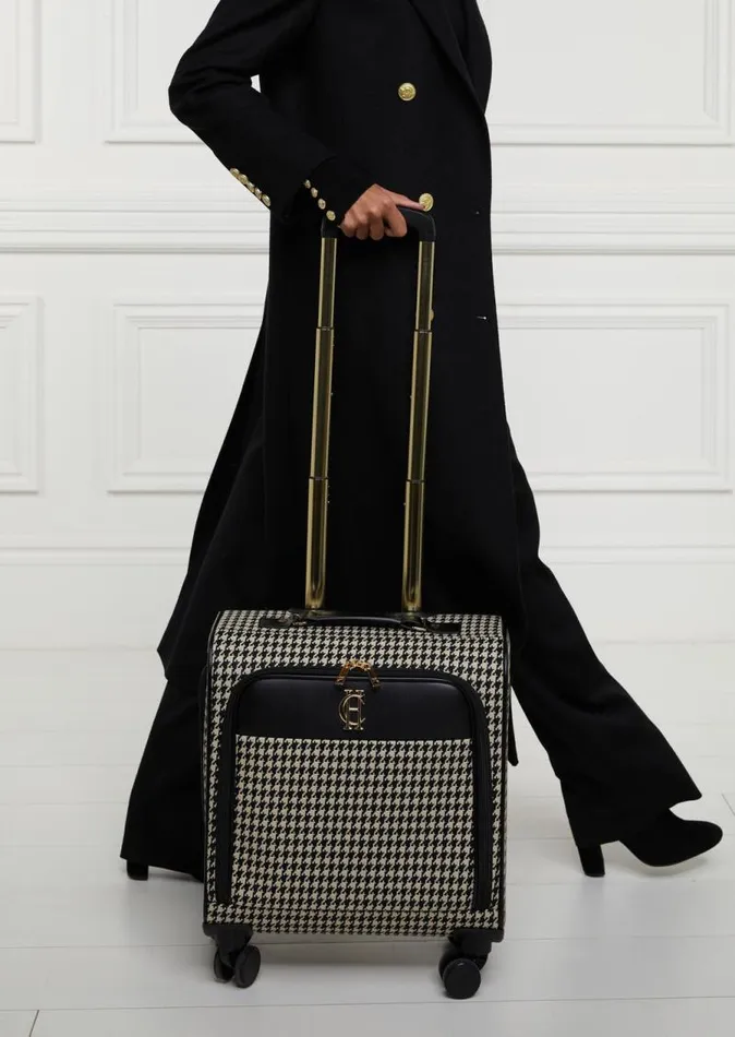 Women Bags Holland Cooper Knightsbridge Small Suitcase Ecru Houndstooth