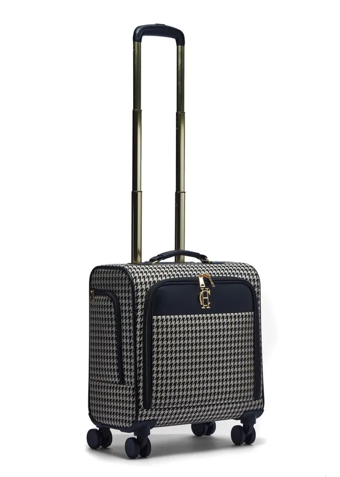 Women Bags Holland Cooper Knightsbridge Small Suitcase Ecru Houndstooth Women Bags Holland Cooper Knightsbridge Small Suitcase Ecru Houndstooth