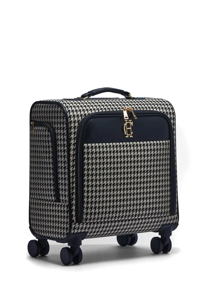 Women Bags Holland Cooper Knightsbridge Small Suitcase Ecru Houndstooth Women Bags Holland Cooper Knightsbridge Small Suitcase Ecru Houndstooth