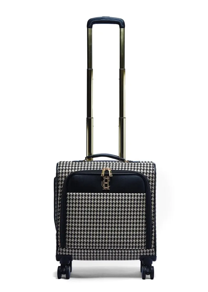 Women Bags Holland Cooper Knightsbridge Small Suitcase Ecru Houndstooth Women Bags Holland Cooper Knightsbridge Small Suitcase Ecru Houndstooth