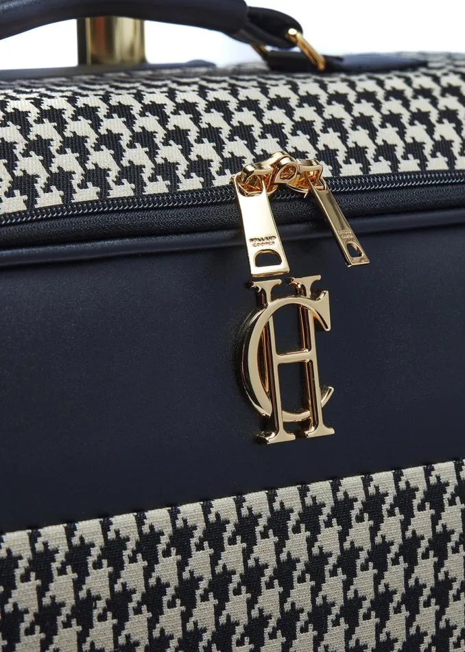 Women Bags Holland Cooper Knightsbridge Small Suitcase Ecru Houndstooth Women Bags Holland Cooper Knightsbridge Small Suitcase Ecru Houndstooth