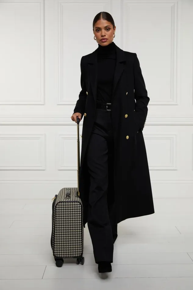 Women Bags Holland Cooper Knightsbridge Small Suitcase Ecru Houndstooth Women Bags Holland Cooper Knightsbridge Small Suitcase Ecru Houndstooth