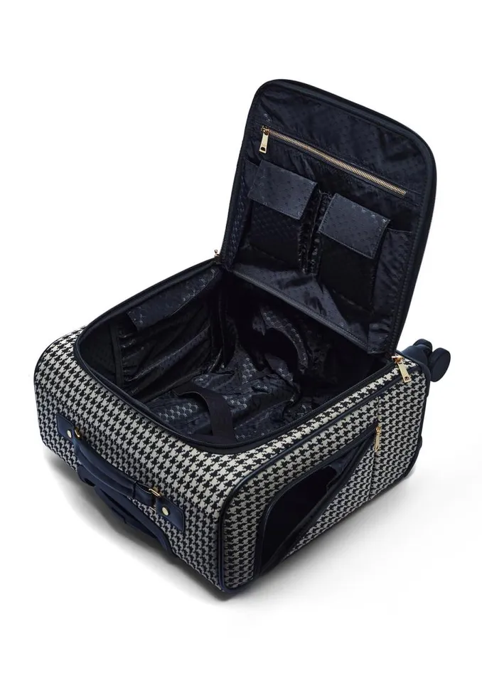 Women Bags Holland Cooper Knightsbridge Small Suitcase Ecru Houndstooth Women Bags Holland Cooper Knightsbridge Small Suitcase Ecru Houndstooth