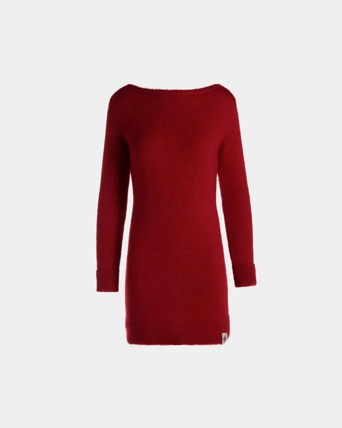 Women Bally Dresses and Skirts Mini Dress In Candy Red Mohair And Silk Red